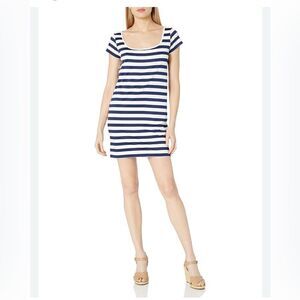 Susana Monaco Navy & White Striped Scoop Neck T-Shirt Dress Size XS